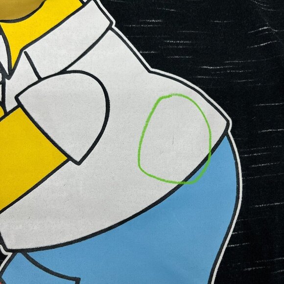 VTG 90s Y2K Homer Simpson Bart Simpson Vinyl Graphic T-Shirt Womens S - Picture 9 of 9